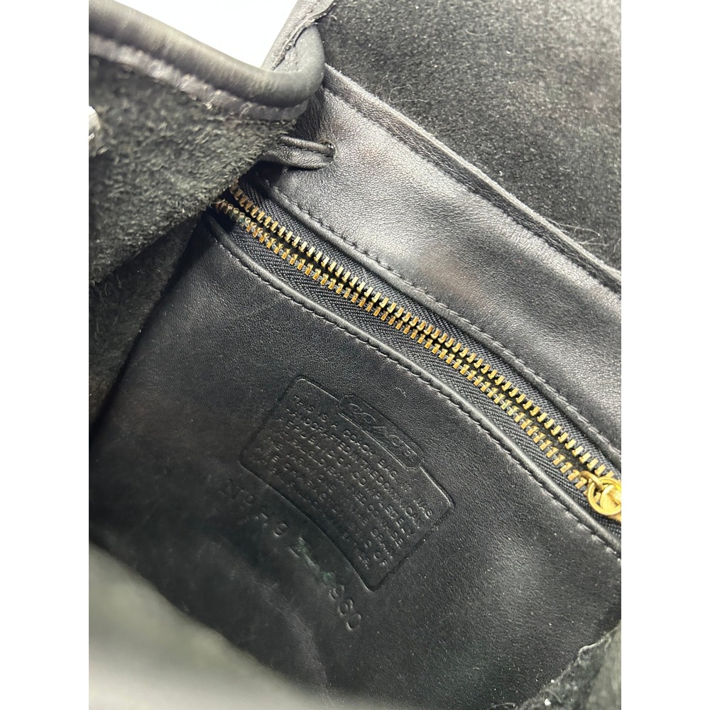 Vintage Coach Black Leather Daypack Backpack Y2K 90s Purse - Picture 14 of 16